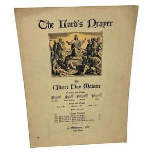 The Lord's Prayer Sheet Music Voice Organ Piano by Albert Hay Malotte 1935